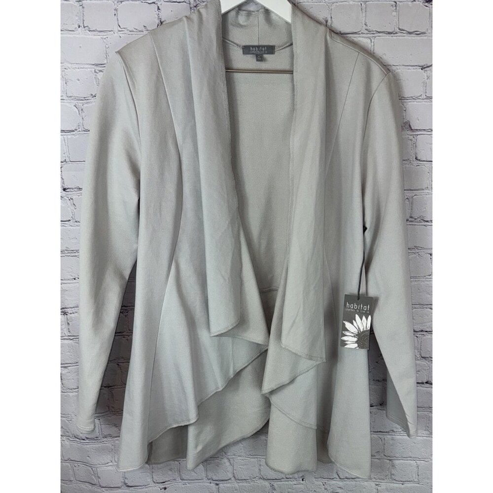 NWT HABITAT Women’s Putty Open Front Cardigan Cotton Spandex Size Medium